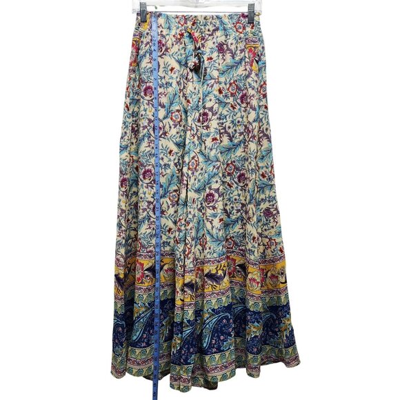Floral Bohemian Womens Maxi Skirt pants With Elastic Waist Size S - Picture 7 of 10